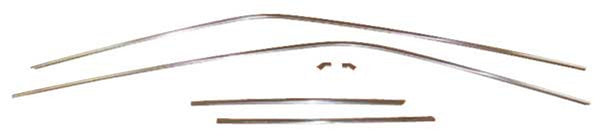 Roof Gutter Drip Moulding Trim Set, Stainless (VF/VG Coupe)