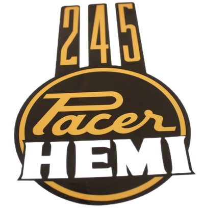 "Hemi Pacer 245" Bonnet Decal, Mustard (VG Pacer)