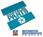 "Chrysler Parts" Factory Battery Decal, White (RV1-CM)