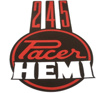 "Hemi Pacer 245" Bonnet Decal, Red (VG Pacer)