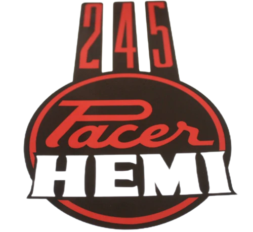 "Hemi Pacer 245" Bonnet Decal, Red (VG Pacer)