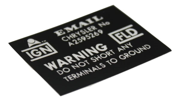 Voltage Regulator Decal (RV1-VH)